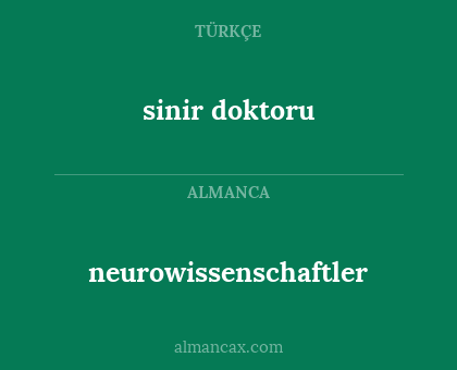 sinir doktoru - neurowissenschaftler