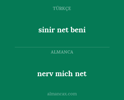 sinir net beni - nerv mich net