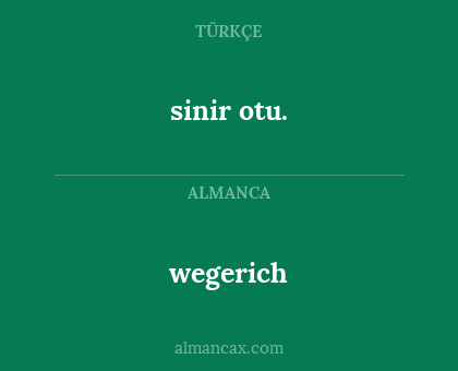 sinir otu. - wegerich
