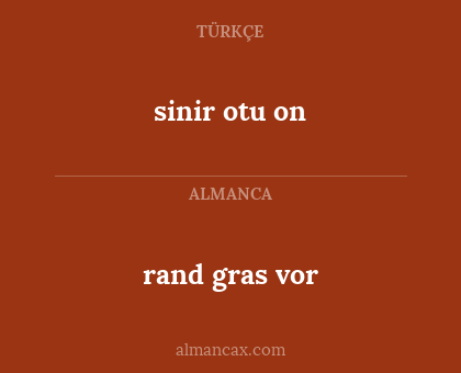 sinir otu on - rand gras vor