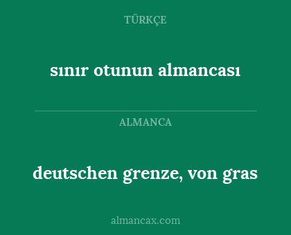 deutschen grenze, von gras - sınır otunun almancası