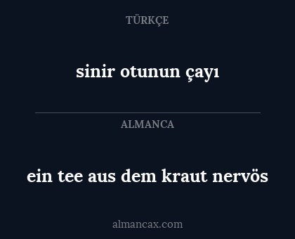 sinir otunun çayı - ein tee aus dem kraut nervös