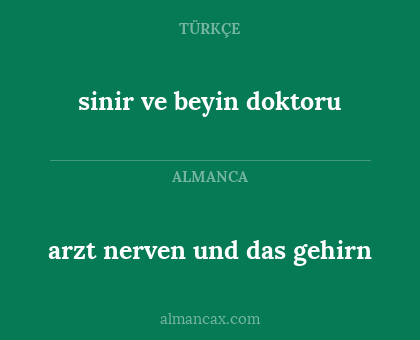 sinir ve beyin doktoru - arzt nerven und das gehirn