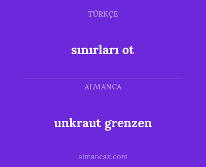 sınırları ot - unkraut grenzen