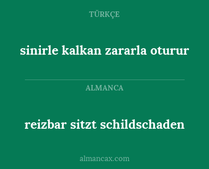 sinirle kalkan zararla oturur - reizbar sitzt schildschaden