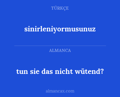 tun sie das nicht wütend? - sinirleniyormusunuz