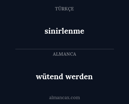 wütend werden - sinirlenme