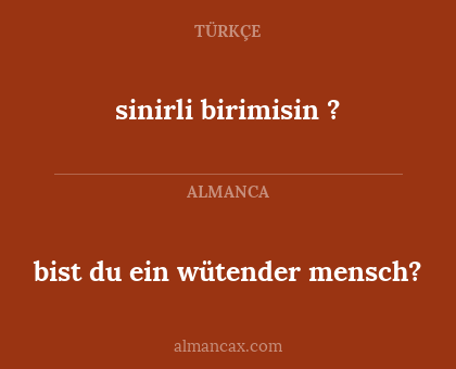 sinirli birimisin ? - bist du ein wütender mensch?