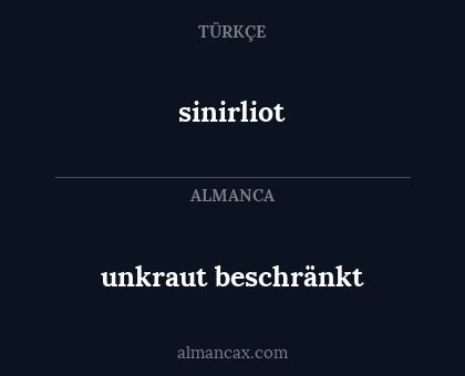 sinirliot - unkraut beschränkt