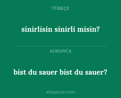 sinirlisin
sinirli misin? - bist du sauer bist du sauer?