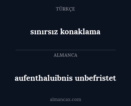 sınırsız konaklama - aufenthaluibnis unbefristet