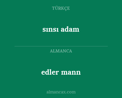 edler mann - sınsı adam