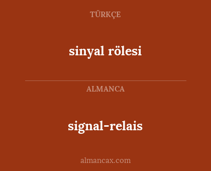 signal-relais - sinyal rölesi