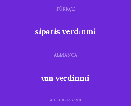 um verdinmi - siparis verdinmi