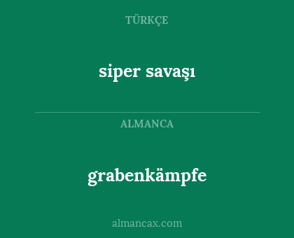 grabenkämpfe - siper savaşı