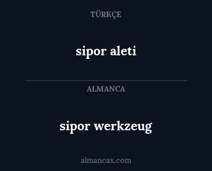 sipor aleti - sipor werkzeug