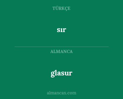 sır - glasur