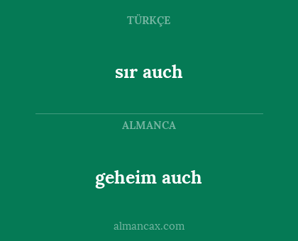 sır auch - geheim auch