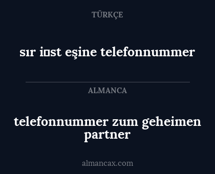 sır i̇st eşine telefonnummer - telefonnummer zum geheimen partner