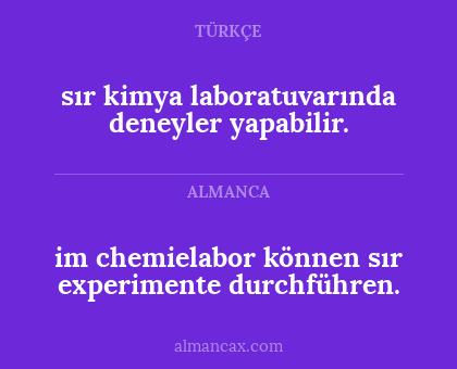 sır kimya laboratuvarında deneyler yapabilir. - im chemielabor können sır experimente durchführen.