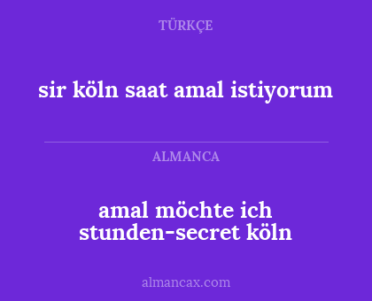 sir köln saat amal istiyorum - amal möchte ich stunden-secret köln