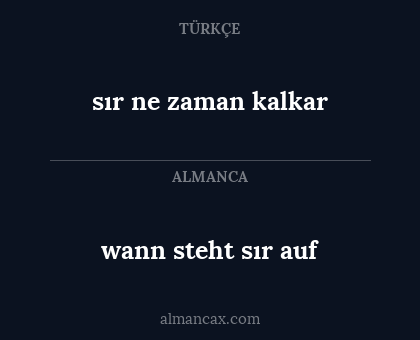 sır ne zaman kalkar - wann steht sır auf