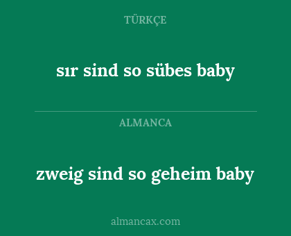 zweig sind so geheim baby - sır sind so sübes baby