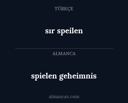 sır speilen - spielen geheimnis