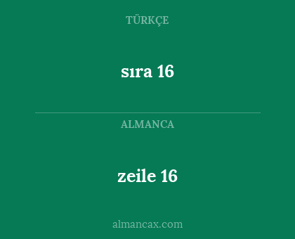 sıra 16 - zeile 16