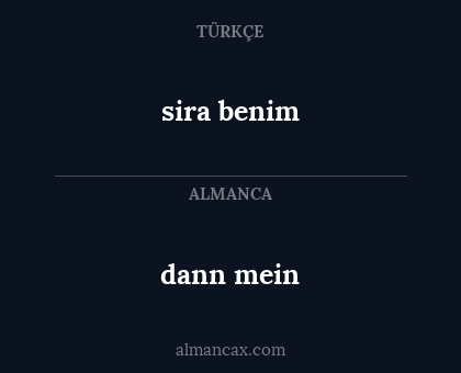dann mein - sira benim