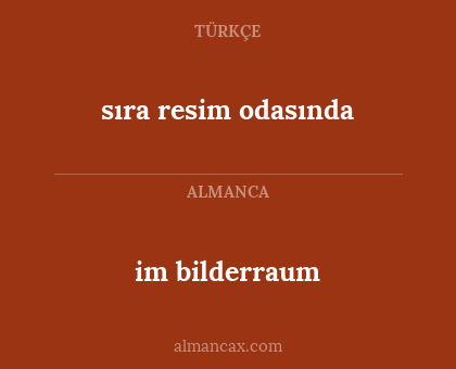 sıra resim odasında - im bilderraum