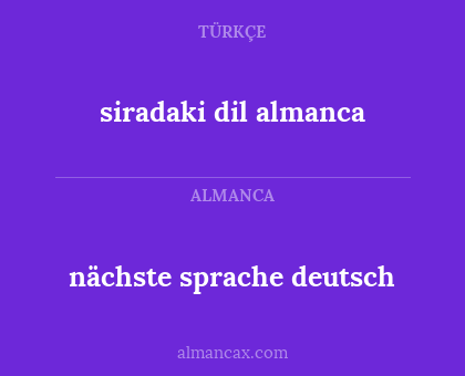 siradaki dil almanca - nächste sprache deutsch