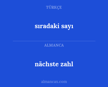 nächste zahl - sıradaki sayı