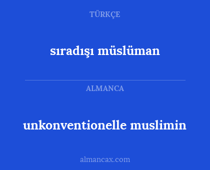 unkonventionelle muslimin - sıradışı müslüman
