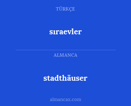 stadthäuser - sıraevler