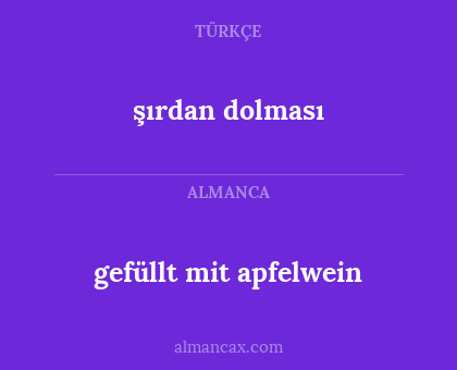 gefüllt mit apfelwein - şırdan dolması