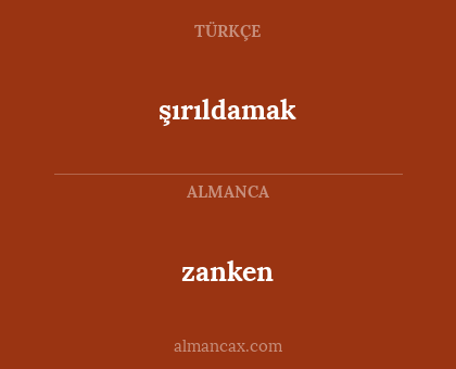 zanken - şırıldamak