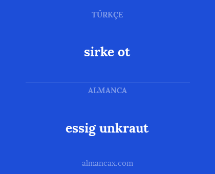 essig unkraut - sirke ot