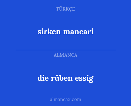 die rüben essig - sirken mancari