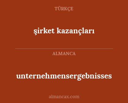 şirket kazançları - unternehmensergebnisses