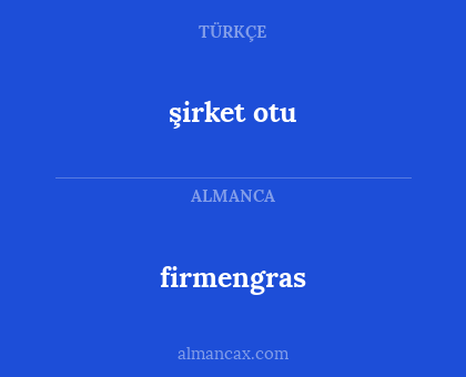 firmengras - şirket otu