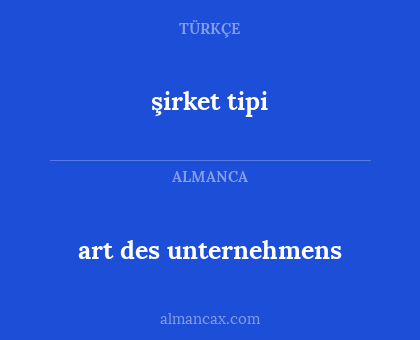 şirket tipi - art des unternehmens