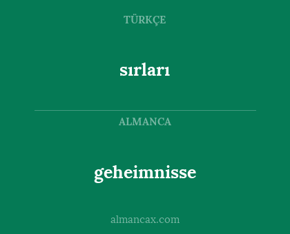 geheimnisse - sırları