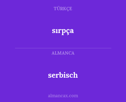 sırpça - serbisch