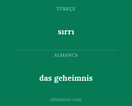 das geheimnis - sırrı