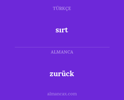 sırt - zurück