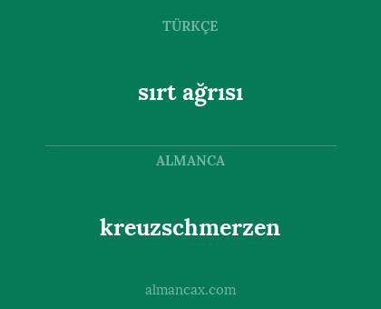 kreuzschmerzen - sırt ağrısı