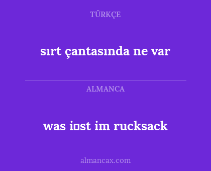 sırt çantasında ne var - was i̇st im rucksack