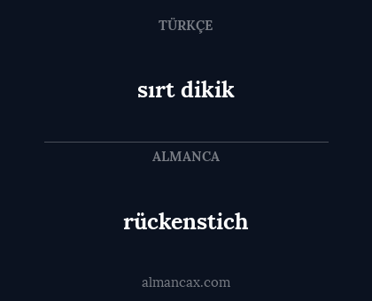 sırt dikik - rückenstich