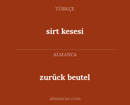 zurück beutel - sirt kesesi